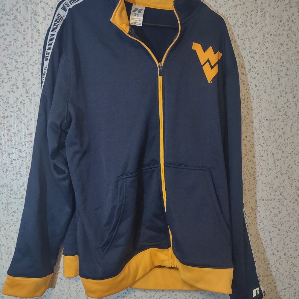 *NWOT* Mens West Virginia WVU Mountaineers Russell Full Zip Track Jacket XL